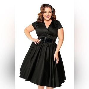 Pinup Couture Pin Up Girl Clothing Retro Black Short Sleeve Birdie Dress 3X